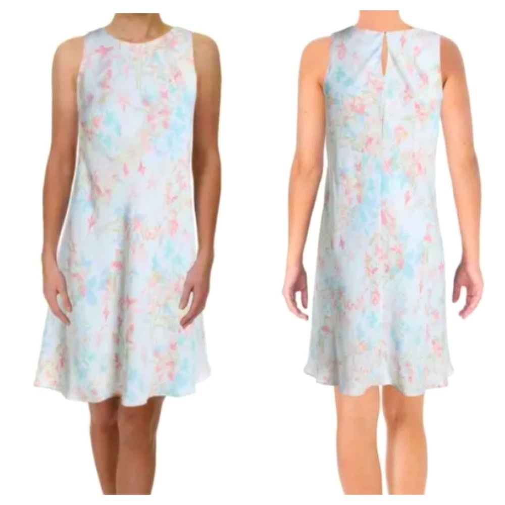 💕 NWT Ralph Lauren Pastel Floral Shift Midi Dress